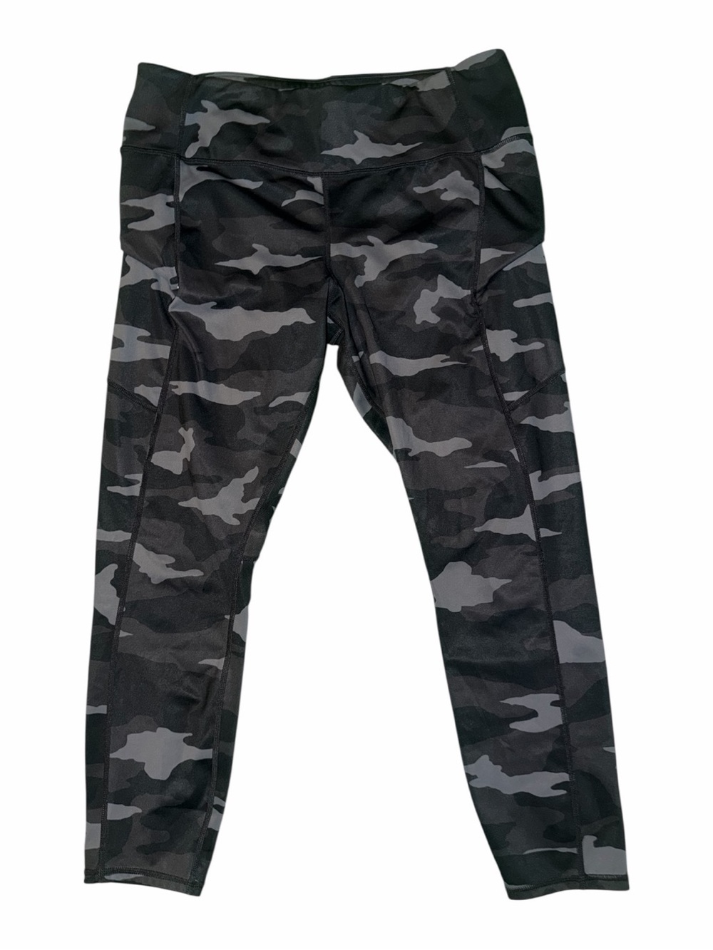 Athleta Black & Gray Camo High-Rise Leggings